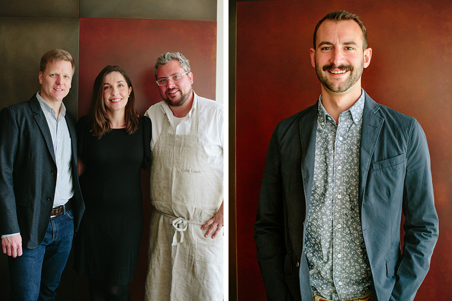The Bar Mezzana Team (from left) partners Jefferson Macklin, Heather Lynch, chef Colin Lynch, and beverage director Ryan Lotz will open Shore Leave in 2018