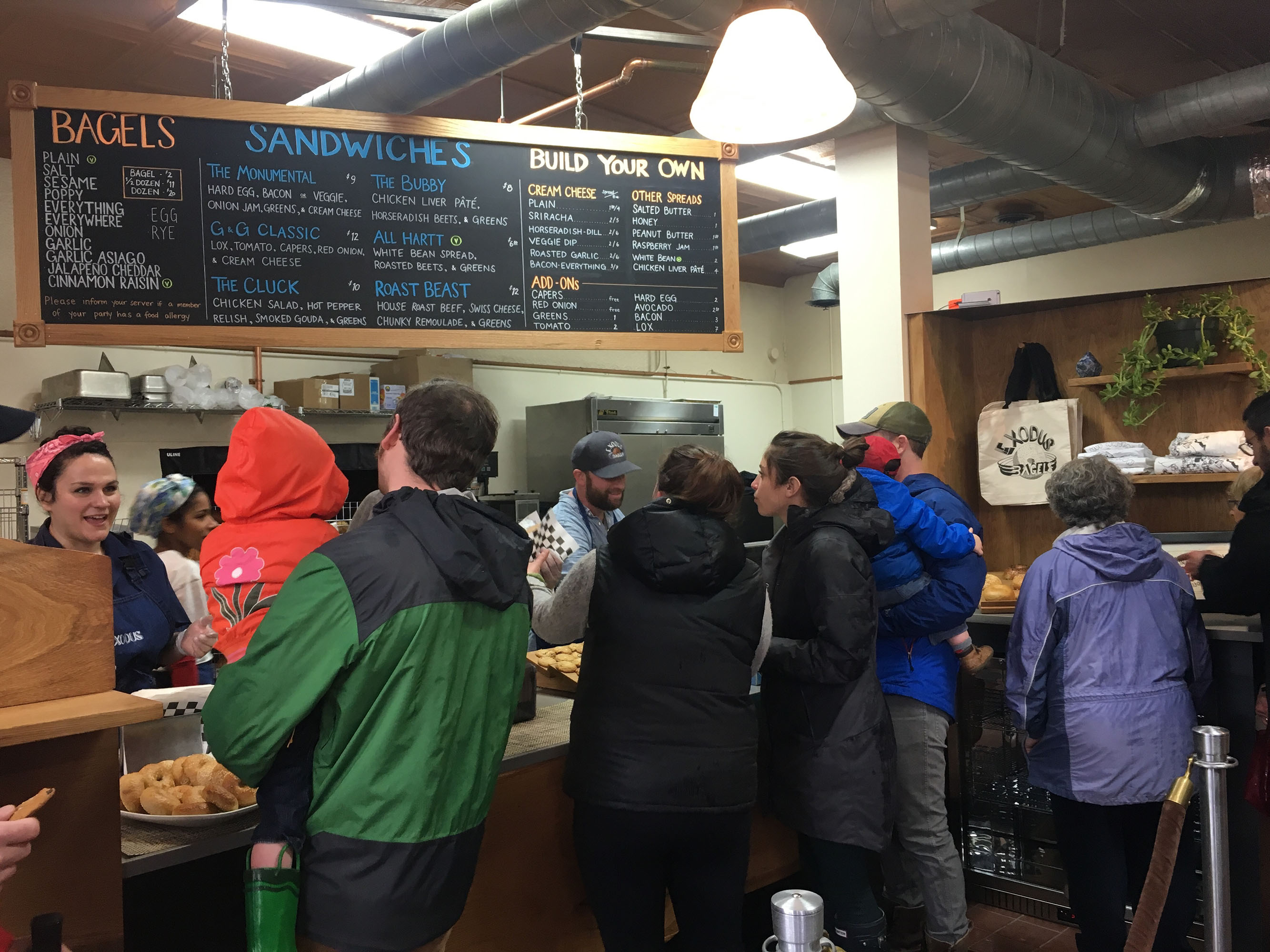 Exodus Bagels in Jamaica Plain during a soft opening on Sunday, Feb. 11