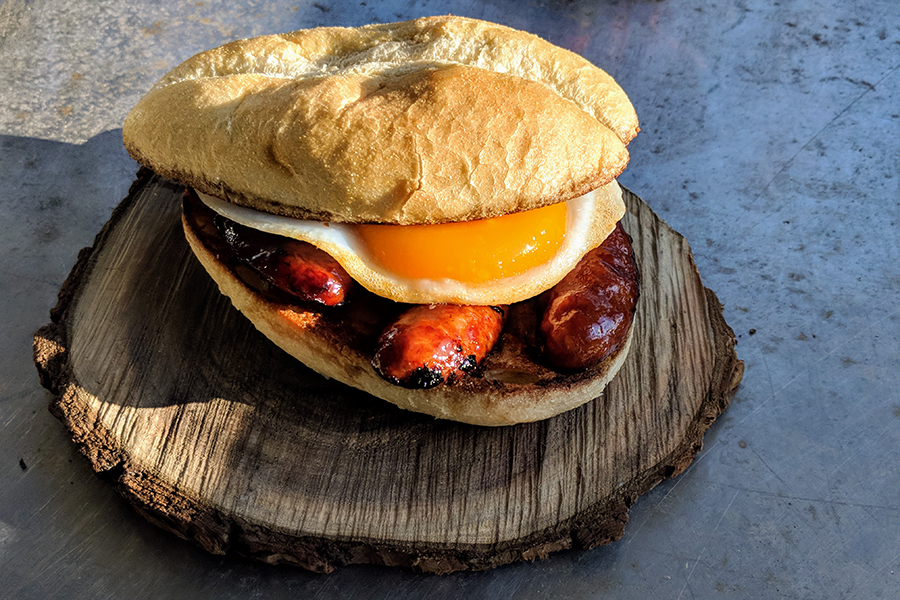 A breakfast sandwich at the Buffalo Jump