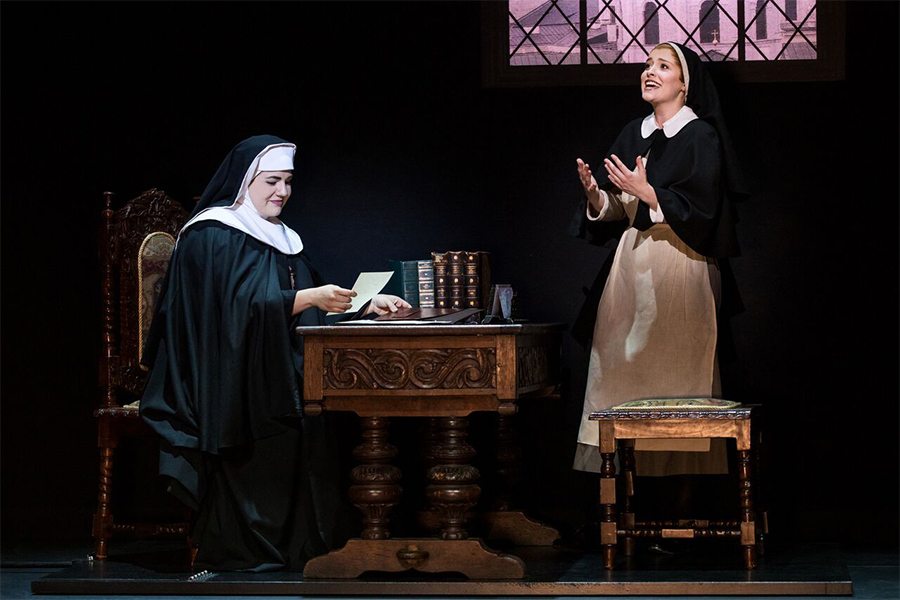 lauren kidwell and jill-christine wiley as mother abbess and maria, respectively