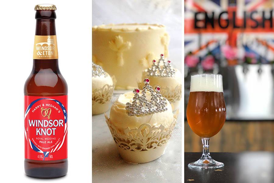 Windsor Knot Royal Wedding Pale Ale photo provided by Oak Long Bar / Lemon-elderflower cake photo provided by Magnolia Cupcakes / Royal Wedding English IPA photo provided by Somerville Brewing Co.