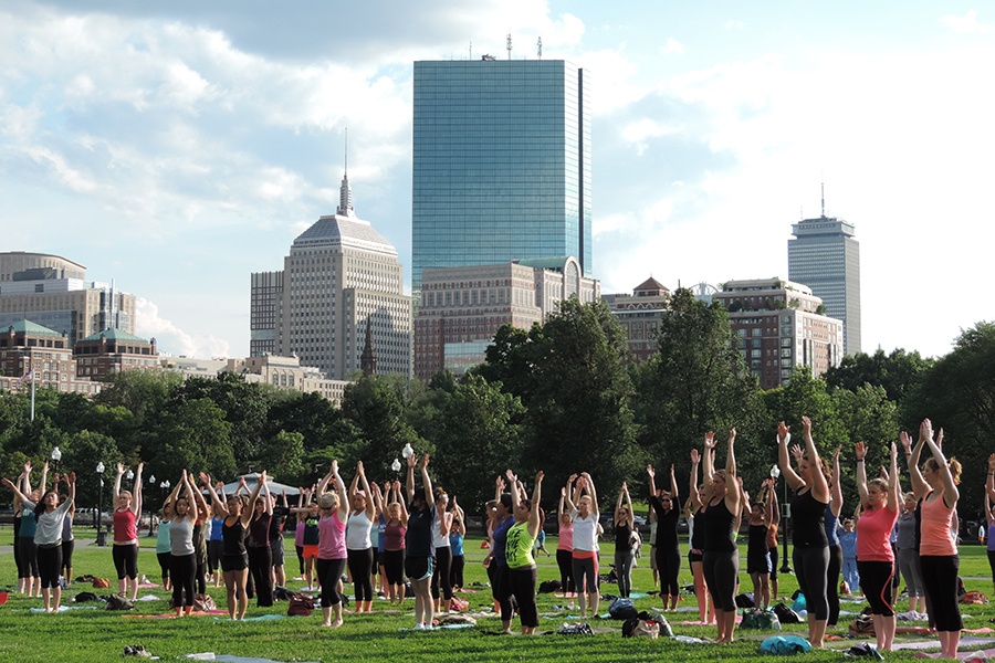 Summer Yoga at the Boston Common Frog Pond 
