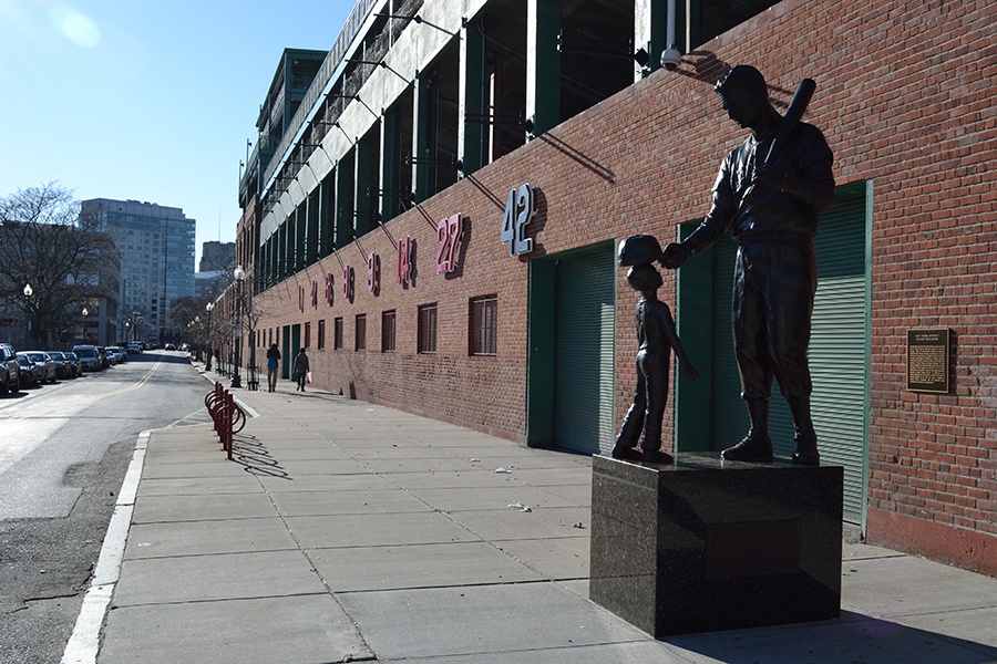 The Ted Williams Statue outside Fenway Park