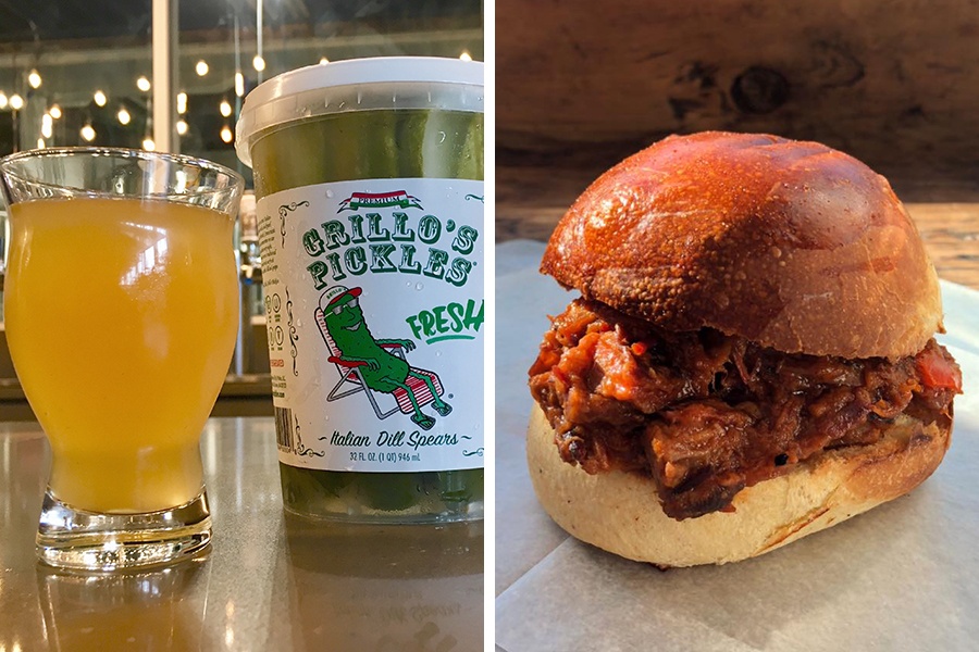 Down the Road Beer Co. used Grillo's Pickles juice in a new sour beer. Plus, Union Square Donuts brings its brisket sandwiches to the taproom on Saturday