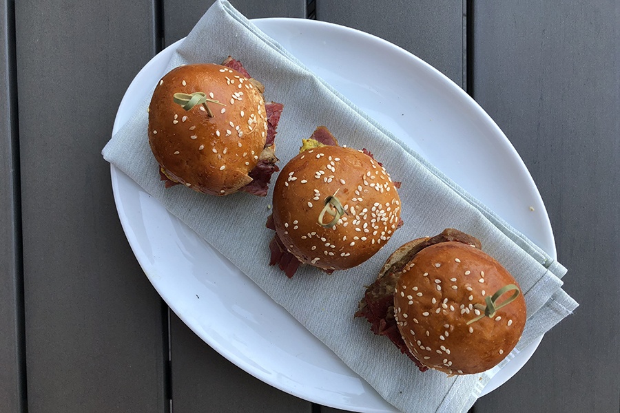 Our Fathers pastrami sliders from the late-night menu