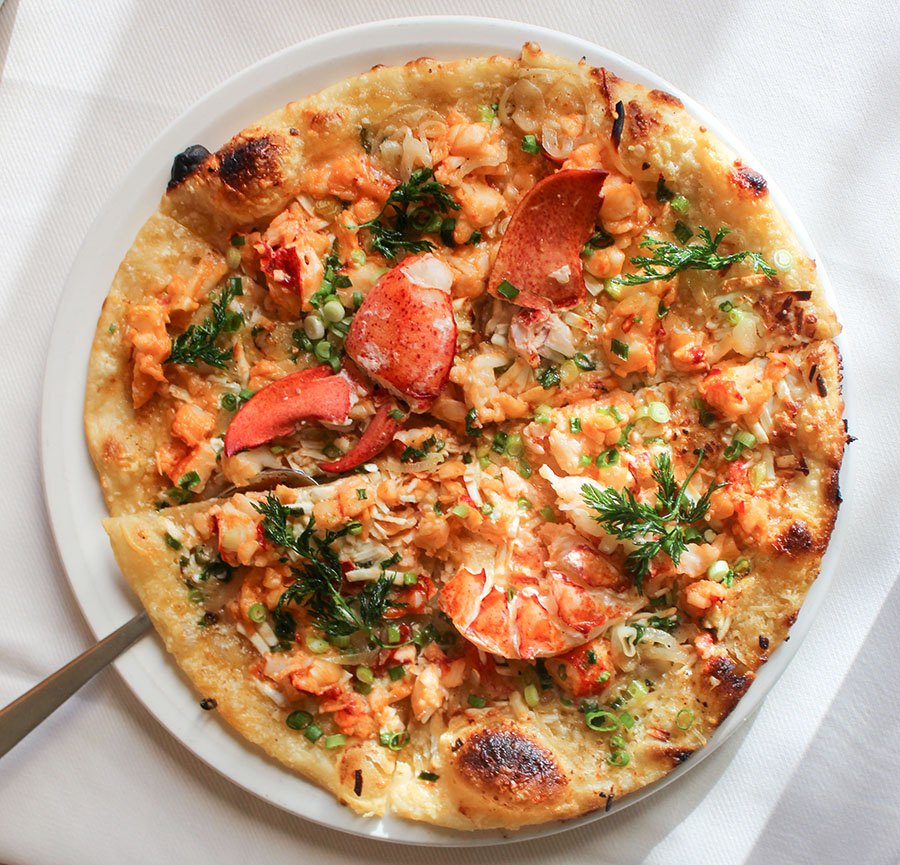 Lobster pizza at Scampo