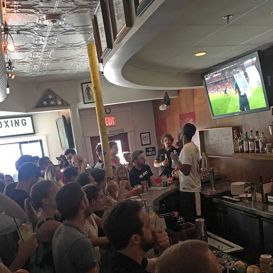 Parlor Sports was at capacity by 10:40 a.m. for the World Cup Final.