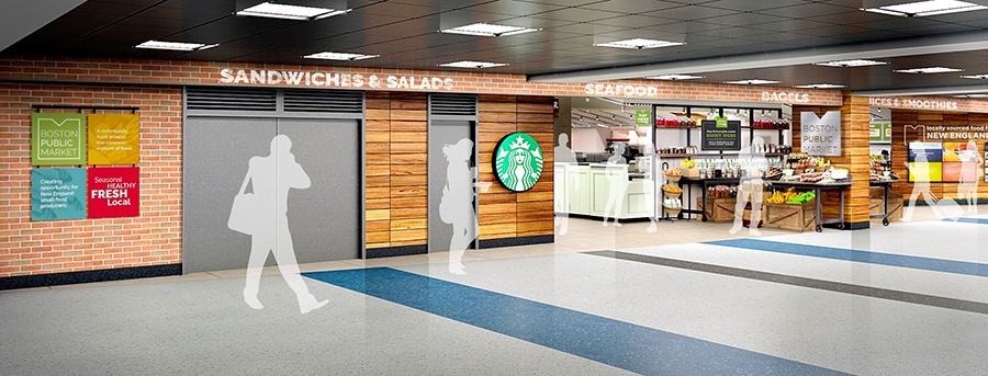 Logan Airport Boston Public Market rendering.