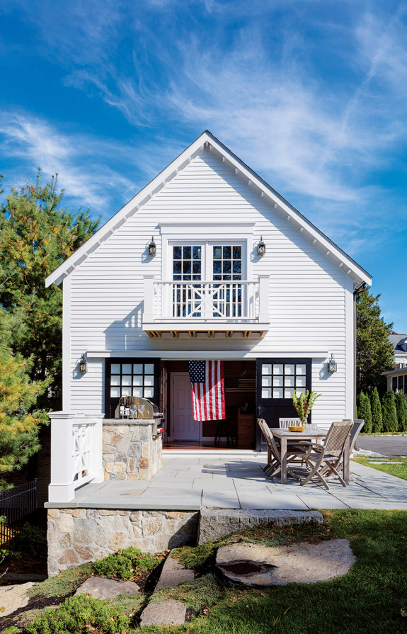 A Historical Winchester Carriage House Gets a Rustic Bar and Loft