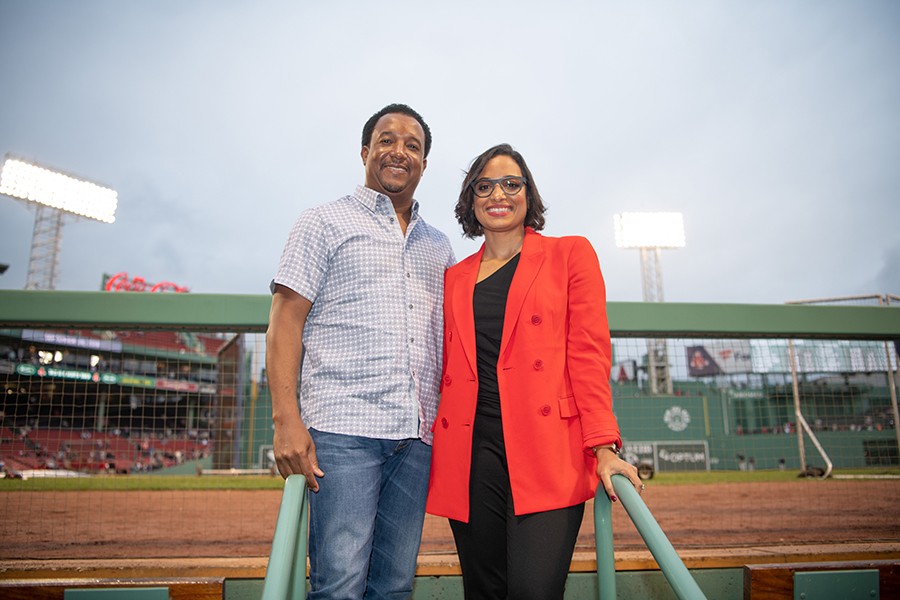 Pedro and Carolina Martinez at Fenway Park