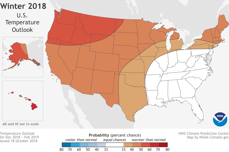 A Mild Winter Is Headed Our Way in 2019, NOAA Forecasters Say