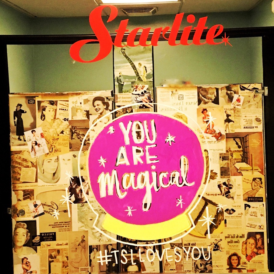 Trina's Starlite Lounge Bathroom mirror affirmations