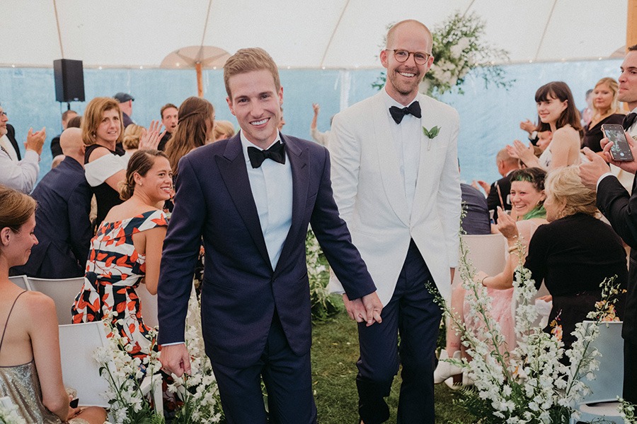 couple at provincetown wedding