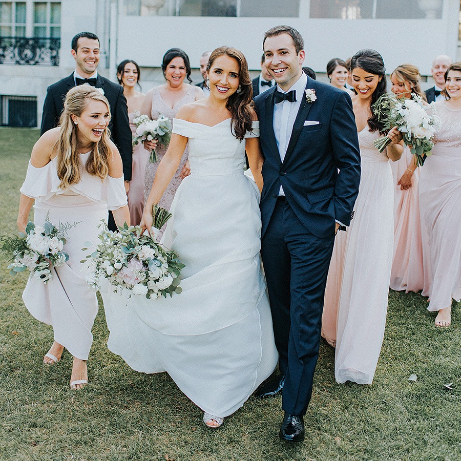 Bridal party at Rosecliff wedding