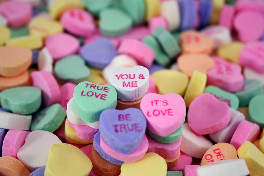 Candy sweet hearts for Valentine's Day