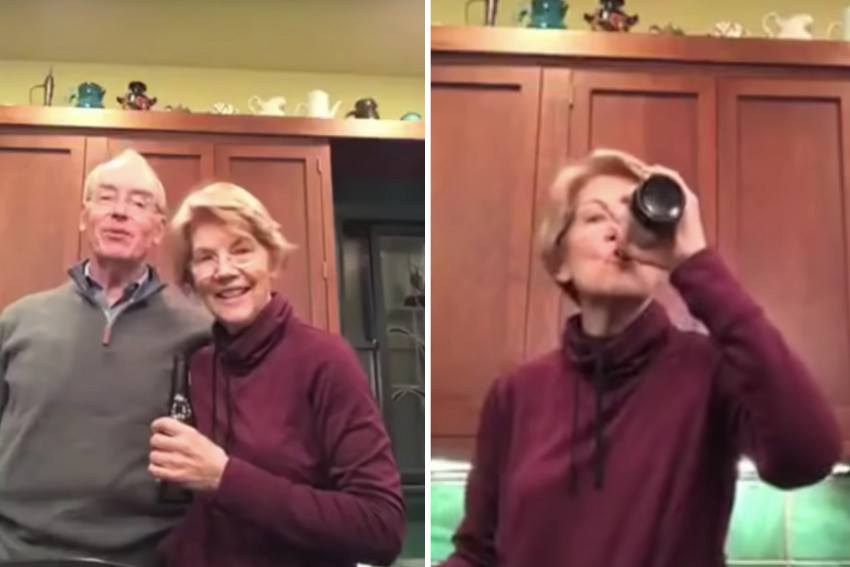 Elizabeth Warren Drank The Club Soda Of Beers On Instagram