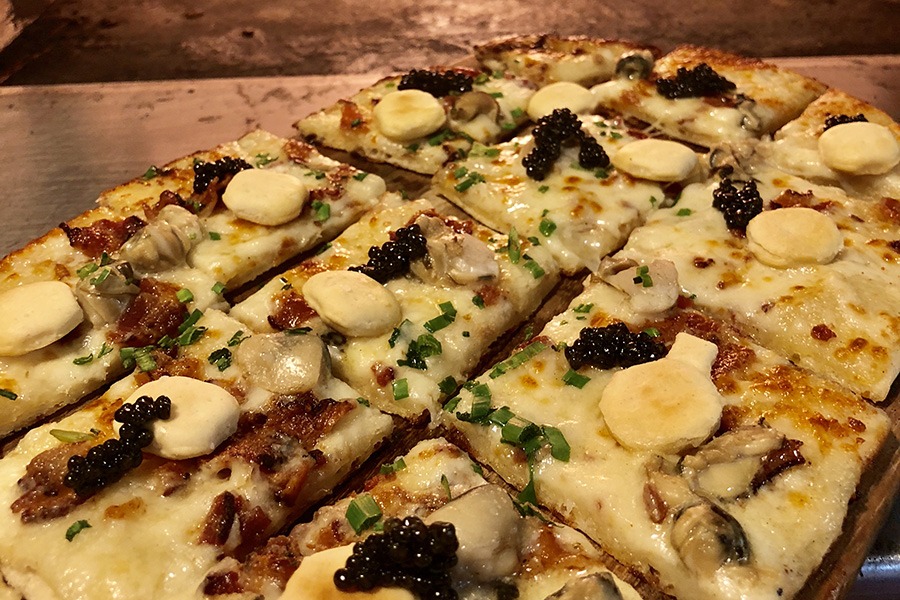 Bistro du Midi caviar flatbread