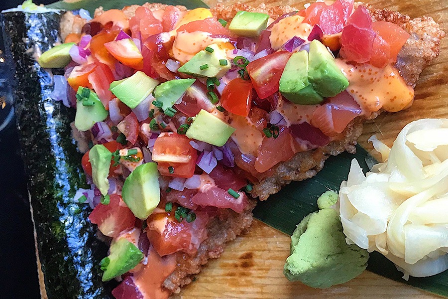 Red Lantern sushi pizza