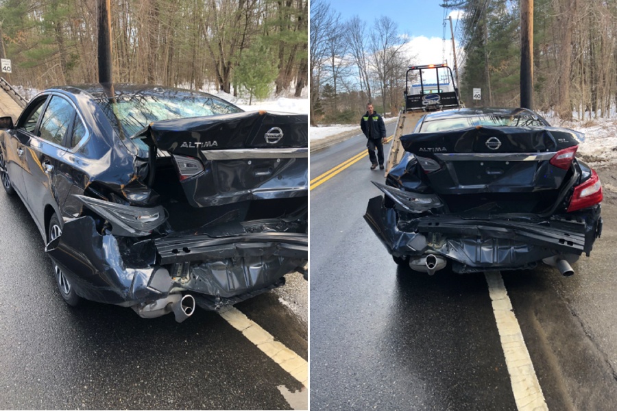 wrecked car boxborough