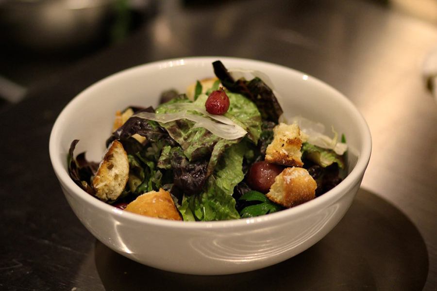 The Winnisimmet salad, with green grapes and sherry vinaigrette.