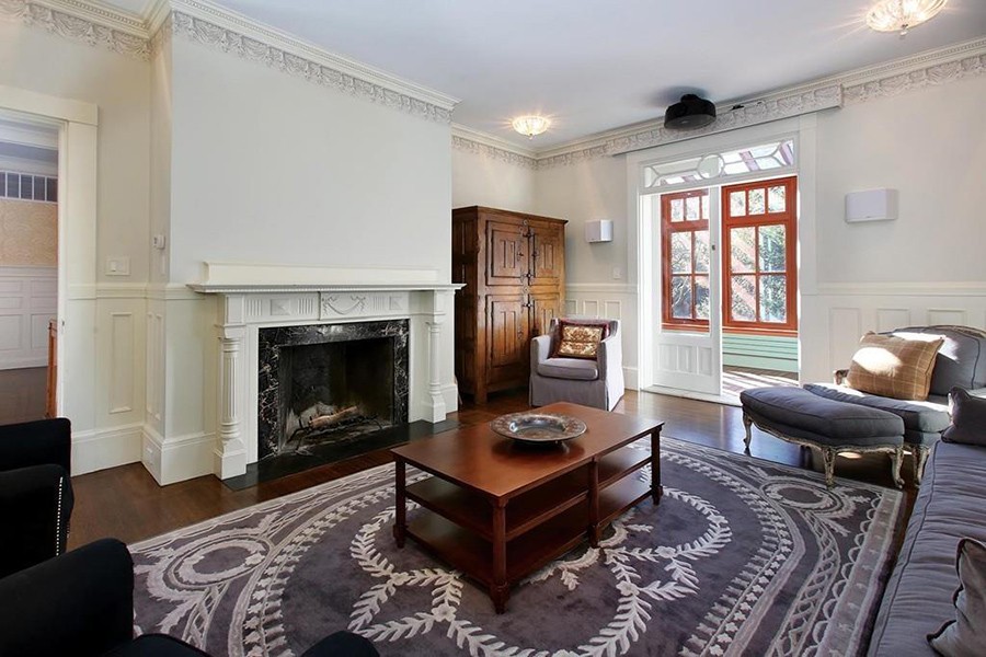 brookline mansion living room