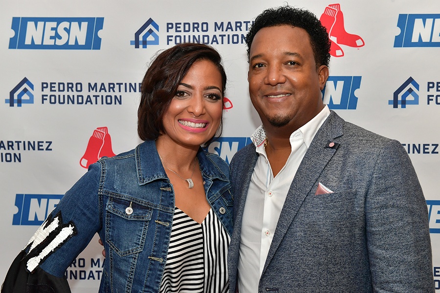 Carolina and Pedro Martinez in Boston for the Pedro Martinez Foundation Feast with 45