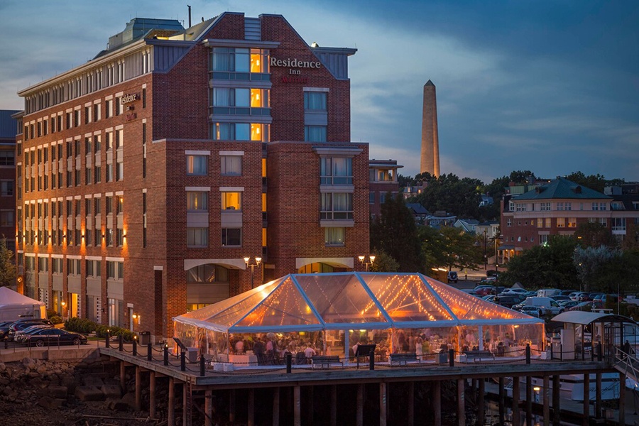 The deck at the Tudor Wharf Residence Inn
