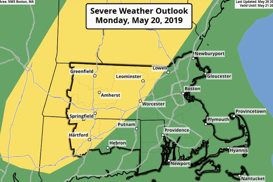 Severe Thunderstorms, Chance of Tornadoes in Massachusetts ...