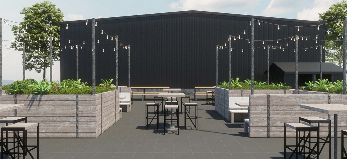 beer garden renderings Renderings courtesy of Photo courtesy of Exhibit 'A' Brewing