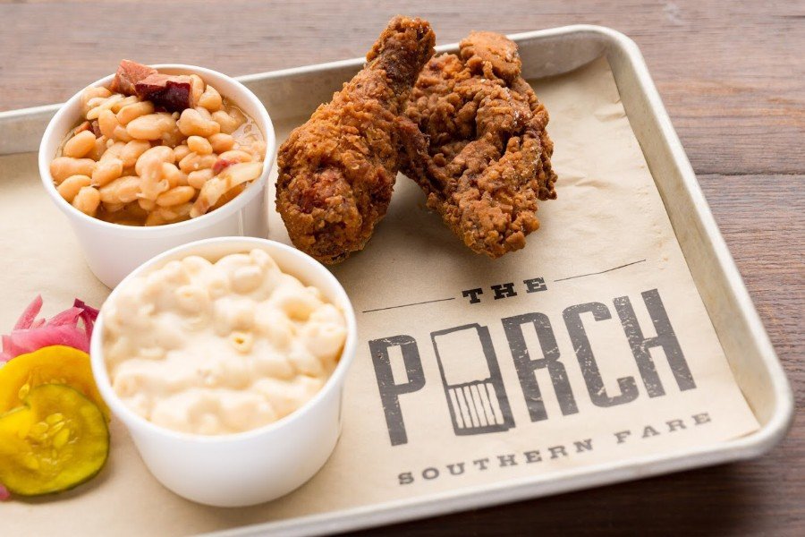Fried chicken, creamy mac and cheese, and more Southern-style fare is on the menu at the Porch