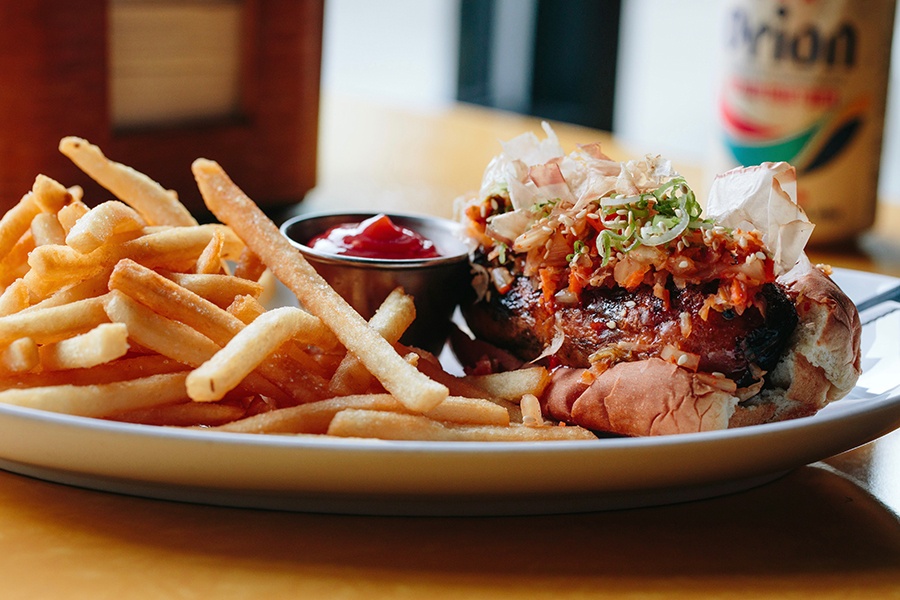 The Sea Dog is a smoky shrimp sausage at Hojoko crew
