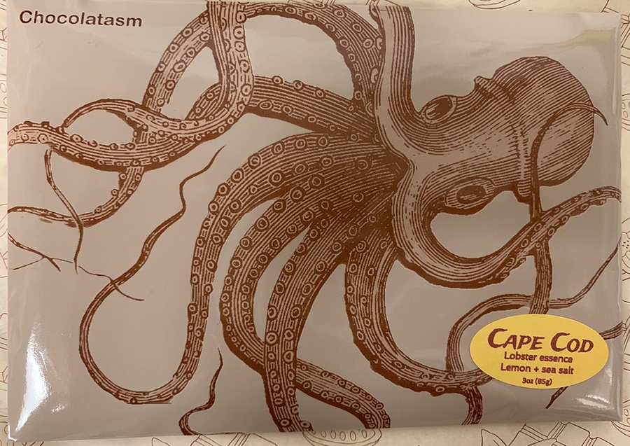 Chocolatasm's lobster-flavored Cape Cod Bar has souvenir-ready packaging