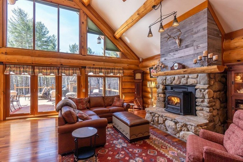 On the Market: A Lofty Log Cabin in Central Mass