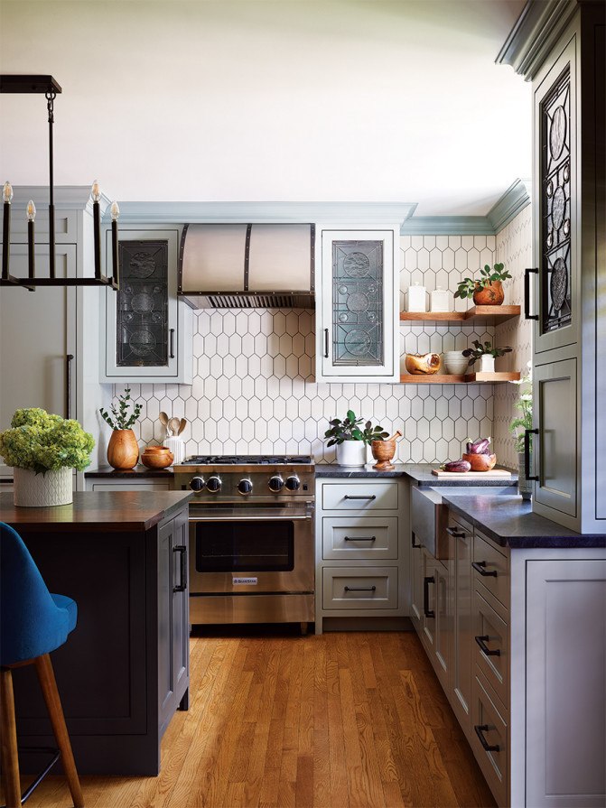 A Moody, Azure Kitchen in Brighton Designed by Karen Swanson