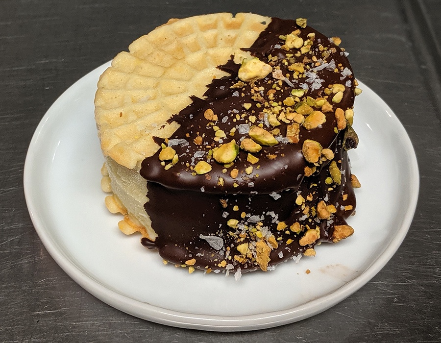pizzelle ice cream sandwiches are available nightly at Fox & the Knife