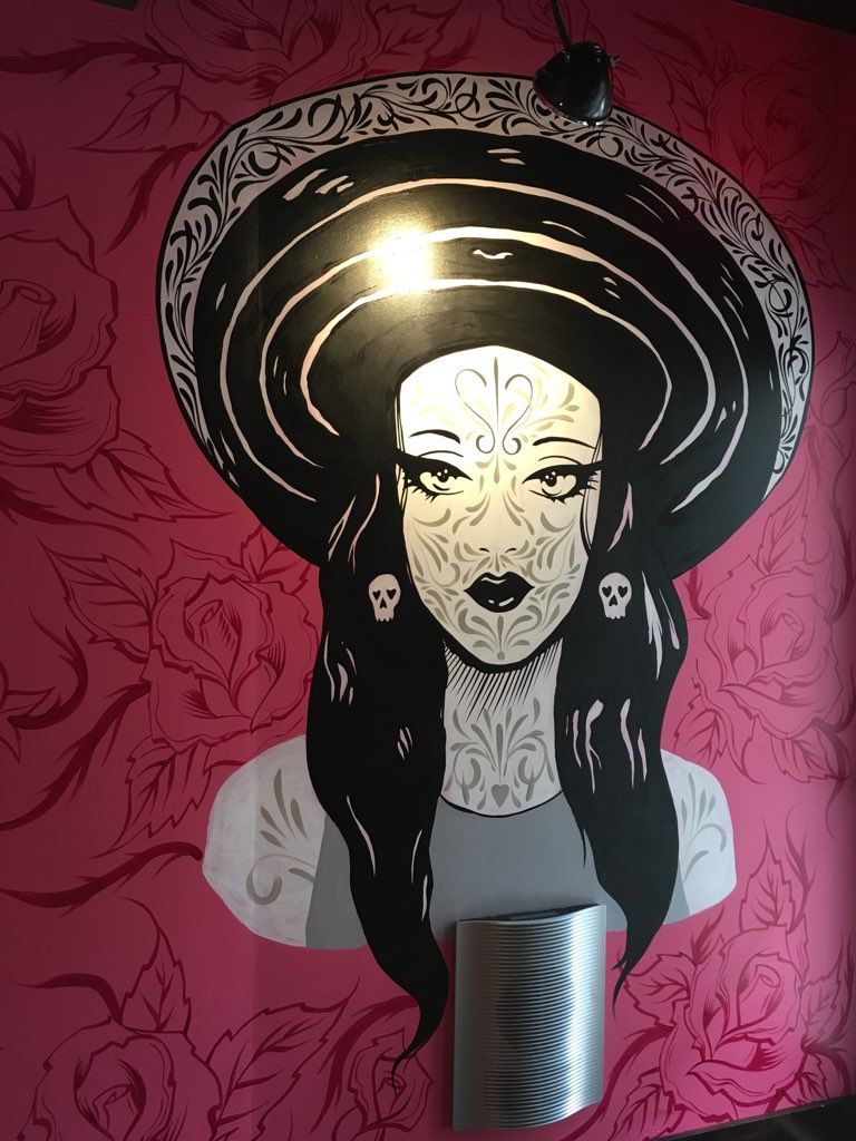 This art in the Boston restaurant is not meant to evoke Rihanna, a Pink Taco rep says