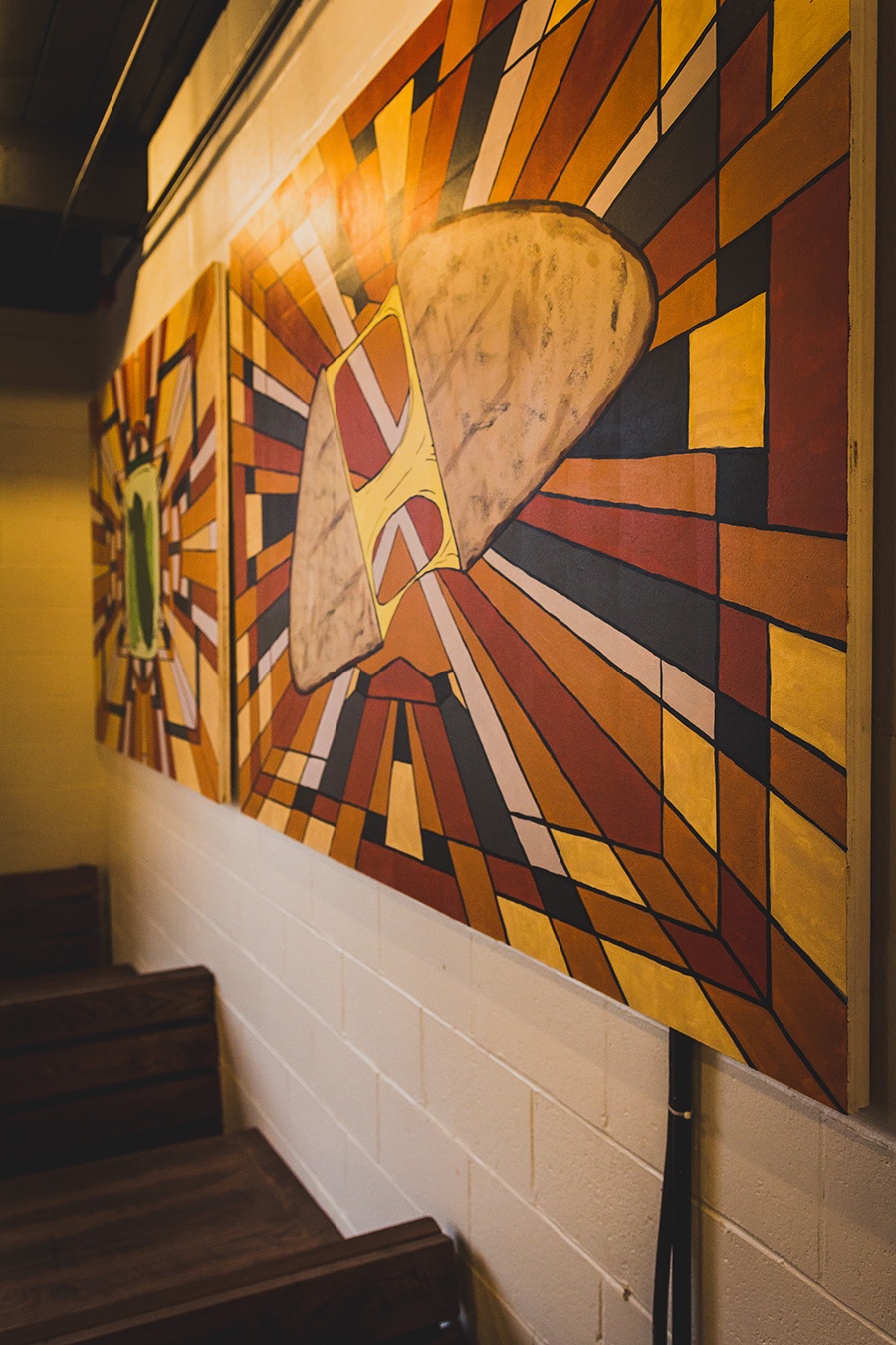 The grilled cheese mural at Brato Brewhouse + Kitchen