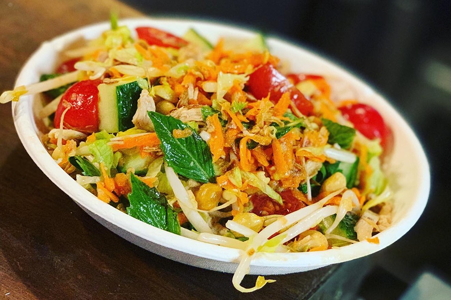 Vietnamese chicken salad from a pop-up Asian food menu available at KO Pies every Wednesday for the rest of the year