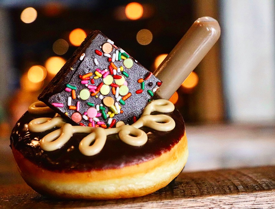 A Cosmic Brownie doughnut at the Broadway South Boston