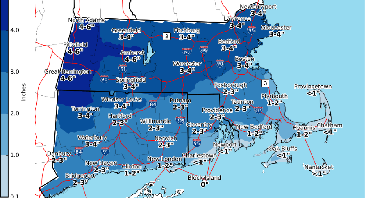 Here's How Much Snow Boston Could See Tuesday