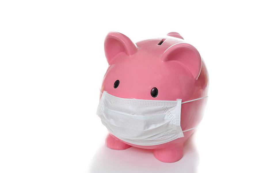 piggy bank with mask