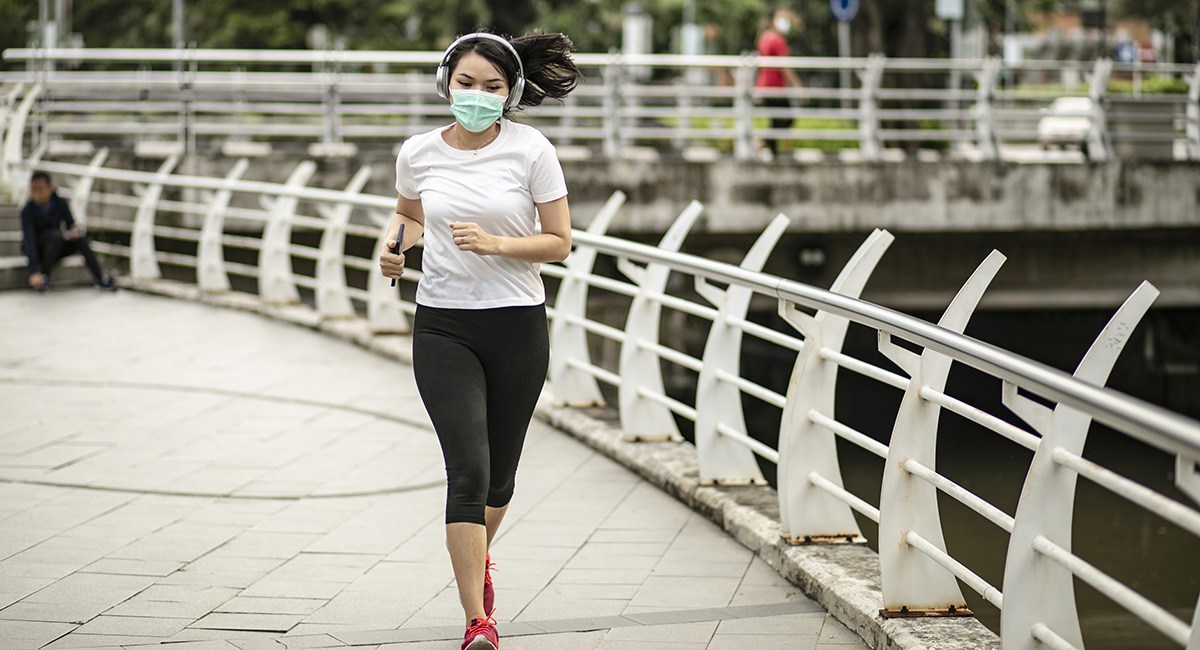 wearing a mask while running