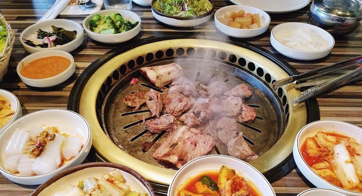 Korean BBQ Grill Restaurant Table