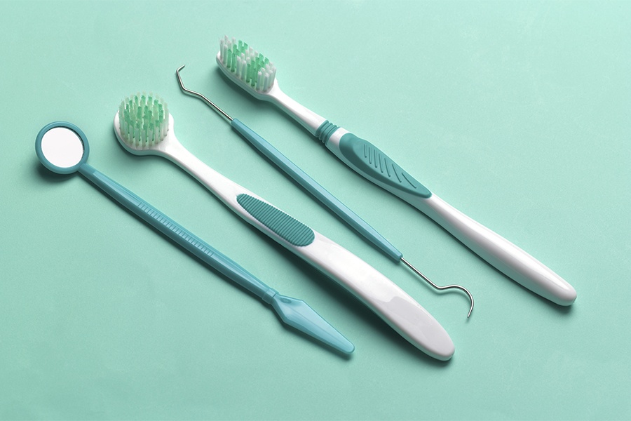 toothbrush and dental tools