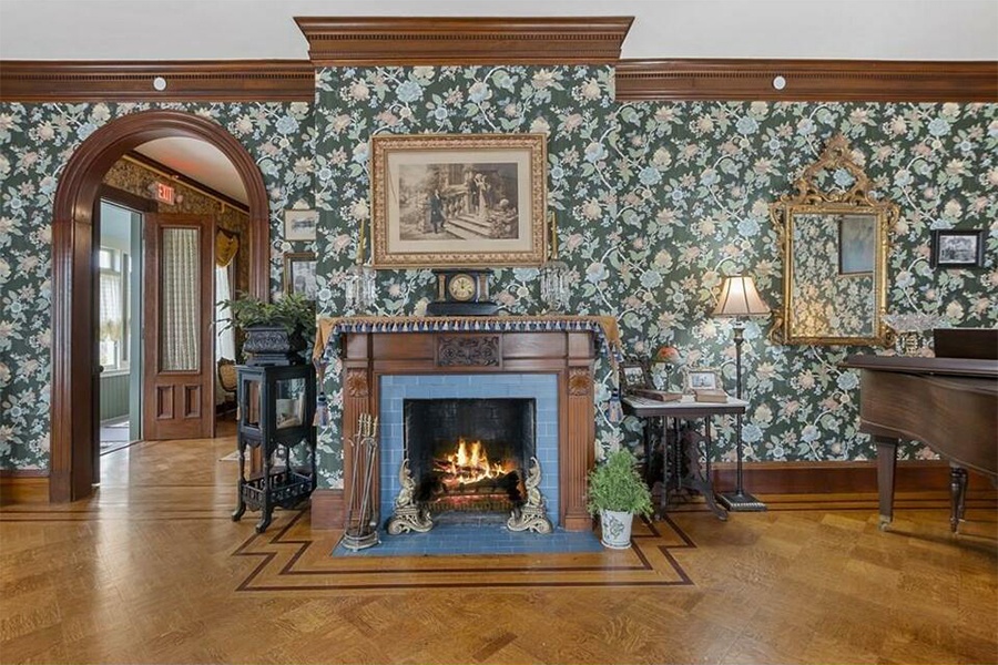 lizzie borden house fireplace