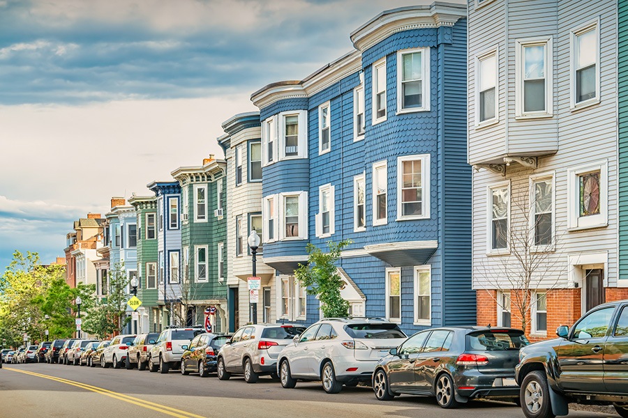 Charlestown Boston Massachusetts Typical Townhouses