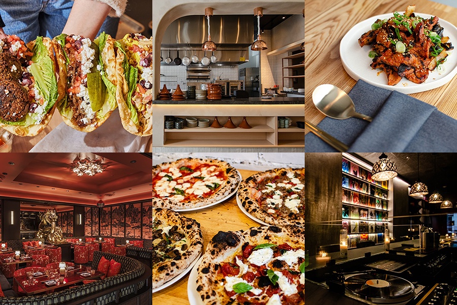 A collage of six photos of food and restaurant interiors represents the most-read food stories of the year.